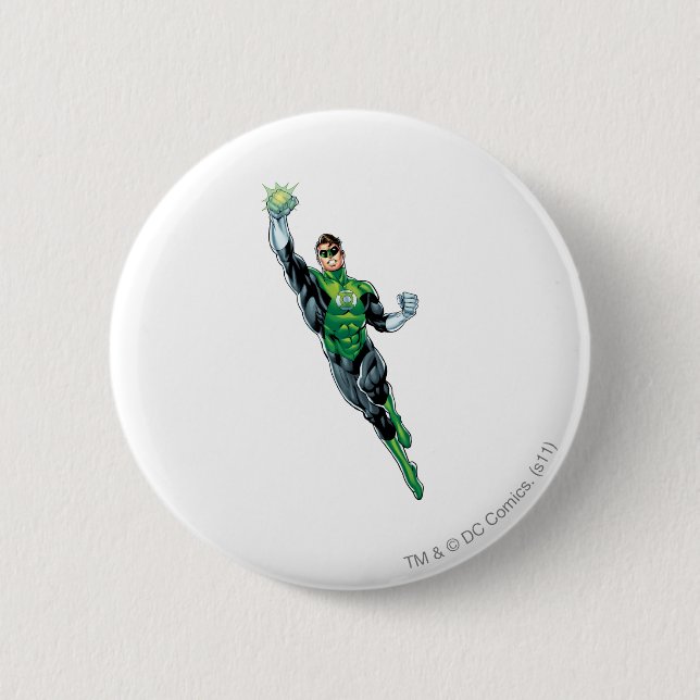 Green Lantern - Comic, Flying Up 2 Inch Round Button (Front)