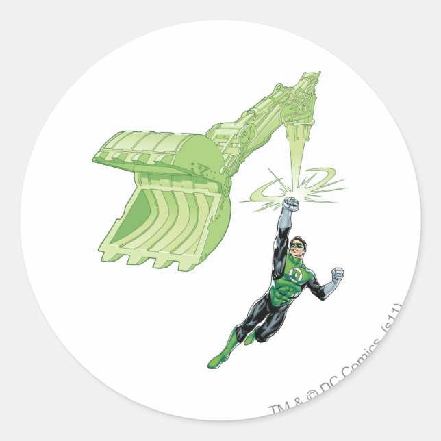 Green Lantern - Comic, with machine Classic Round Sticker (Front)