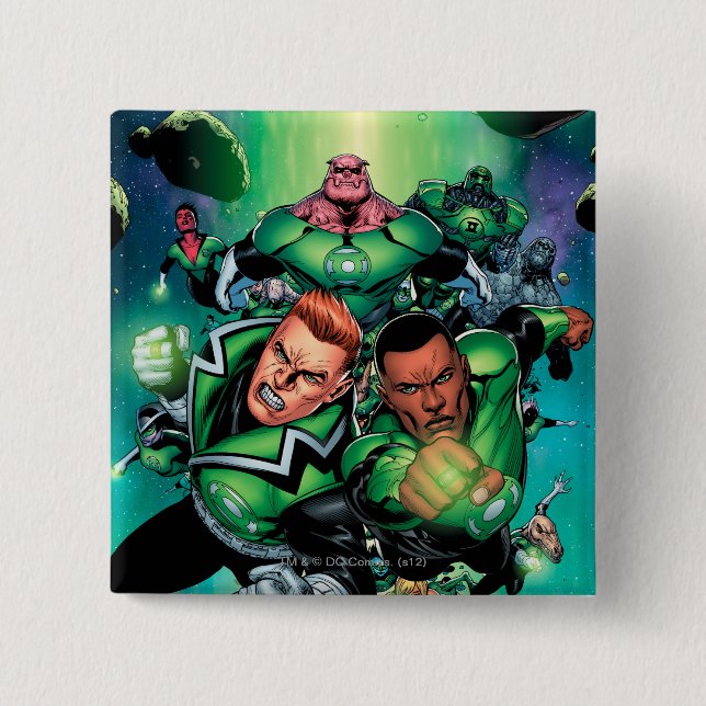 Green Lantern Corps 2 Inch Square Button (Front)