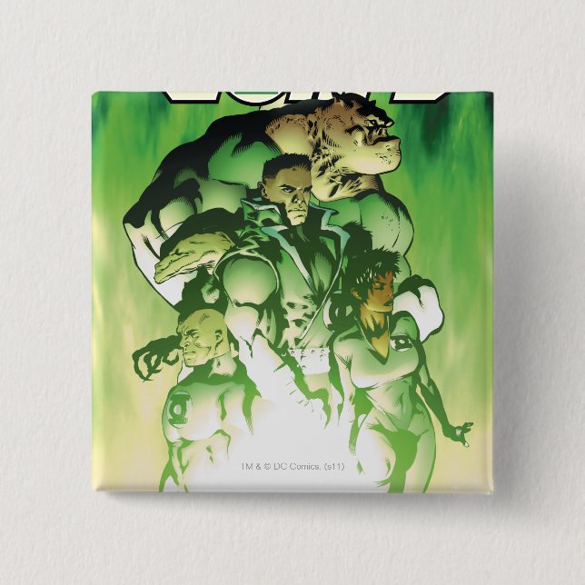Green Lantern Corps 2 Inch Square Button (Front)