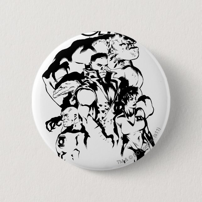 Green Lantern Corps, Black and White 2 Inch Round Button (Front)
