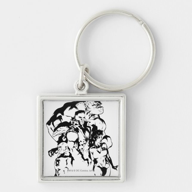 Green Lantern Corps, Black and White Keychain (Front)