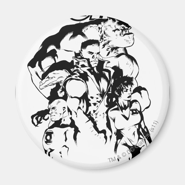 Green Lantern Corps, Black and White Magnet (Front)