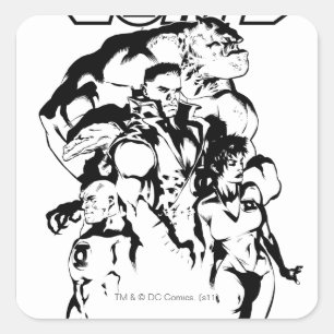 Green Lantern Corps, Black and White Square Sticker