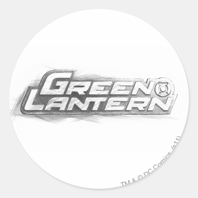 Green Lantern Drawing Classic Round Sticker (Front)