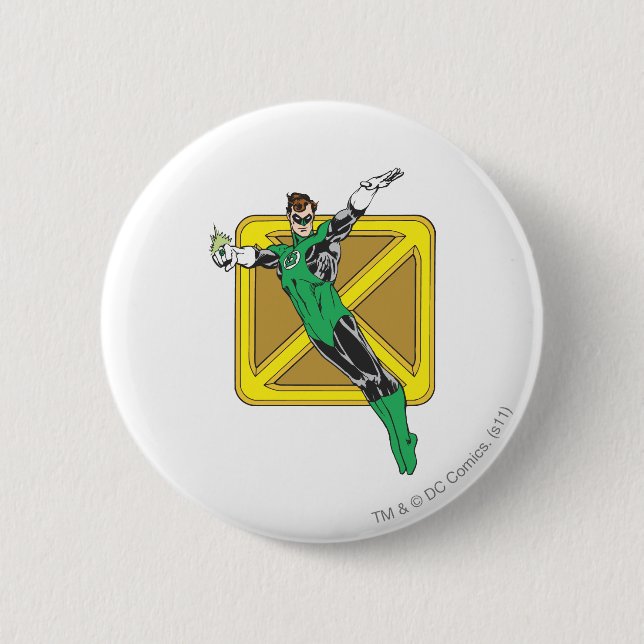 Green Lantern Extends Arms 2 Inch Round Button (Front)