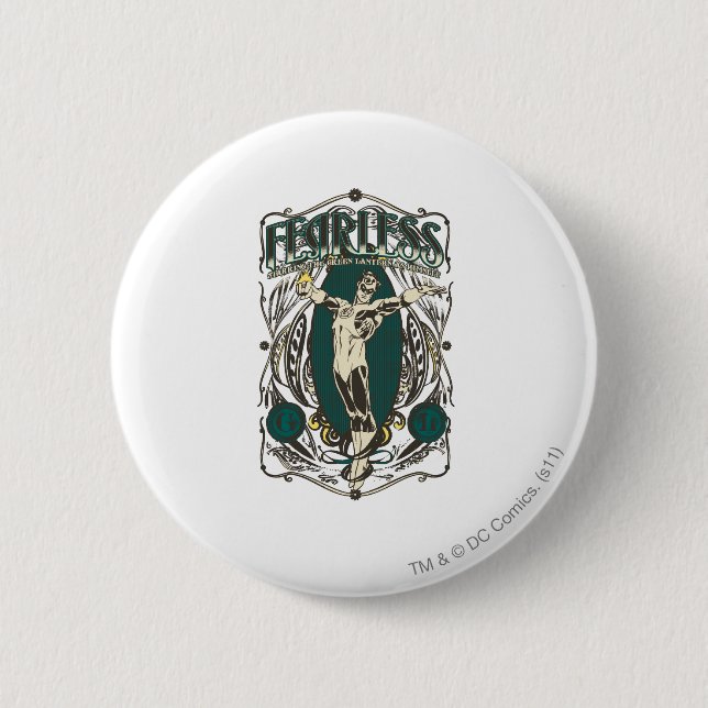 Green Lantern - "Fearless" Poster 2 Inch Round Button (Front)