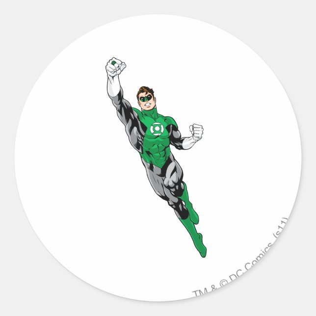 Green Lantern  - Flying Up Classic Round Sticker (Front)