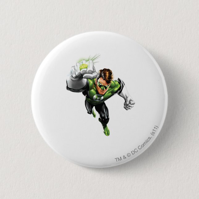 Green Lantern - Fully Rendered,  Arm Raise 2 Inch Round Button (Front)