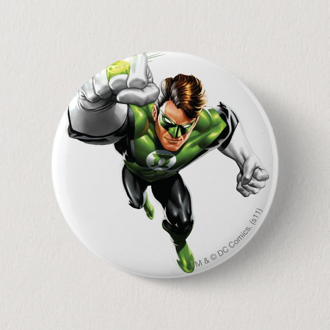 Green Lantern - Fully Rendered,  Arm Raise 2 Inch Round Button (Front)