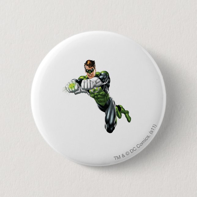 Green Lantern - Fully Rendered,  Both arms forward 2 Inch Round Button (Front)
