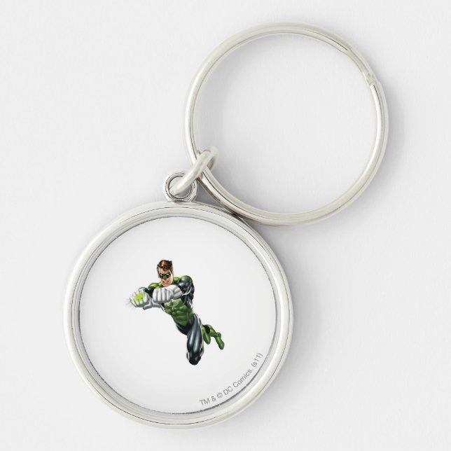 Green Lantern - Fully Rendered,  Both arms forward Keychain (Front)