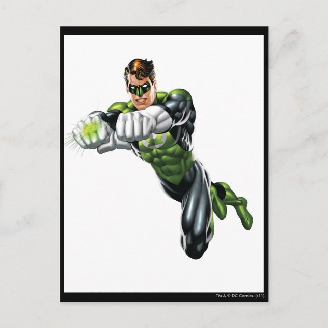 Green Lantern - Fully Rendered,  Both arms forward Postcard (Front)