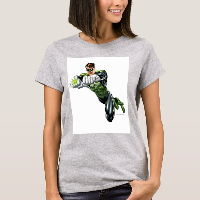 Green Lantern - Fully Rendered,  Both arms forward T-Shirt (Front)
