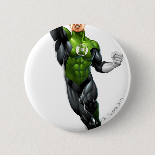 Green Lantern - Fully Rendered,  Flying Up 2 Inch Round Button (Front)