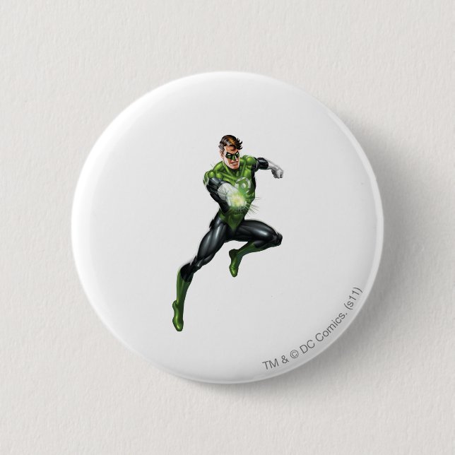 Green Lantern - Fully Rendered,  Jumping 2 Inch Round Button (Front)