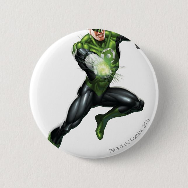Green Lantern - Fully Rendered,  Jumping 2 Inch Round Button (Front)