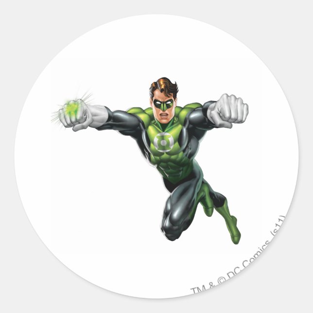 Green Lantern - Fully Rendered,  Looking Forward Classic Round Sticker (Front)