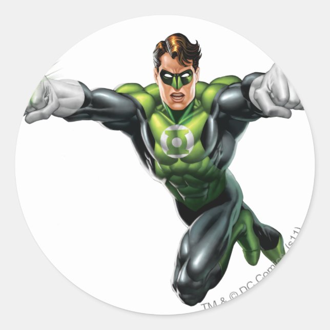 Green Lantern - Fully Rendered,  Looking Forward Classic Round Sticker (Front)