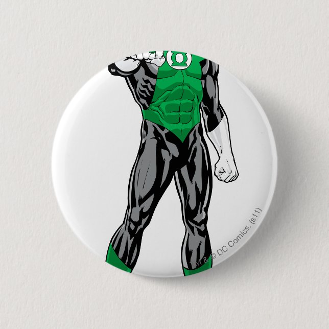 Green Lantern - Fully Rendered,  Standing 2 Inch Round Button (Front)