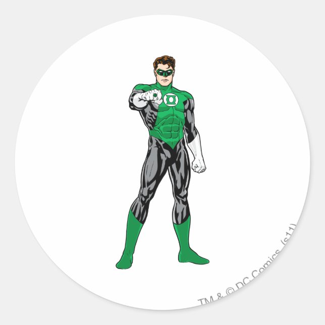 Green Lantern - Fully Rendered,  Standing Classic Round Sticker (Front)