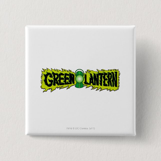 Green Lantern - Glowing Lantern 2 Inch Square Button (Front)