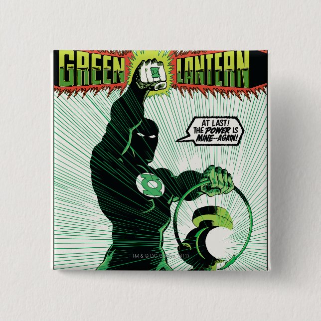 Green Lantern - Glowing Lantern 2 Inch Square Button (Front)