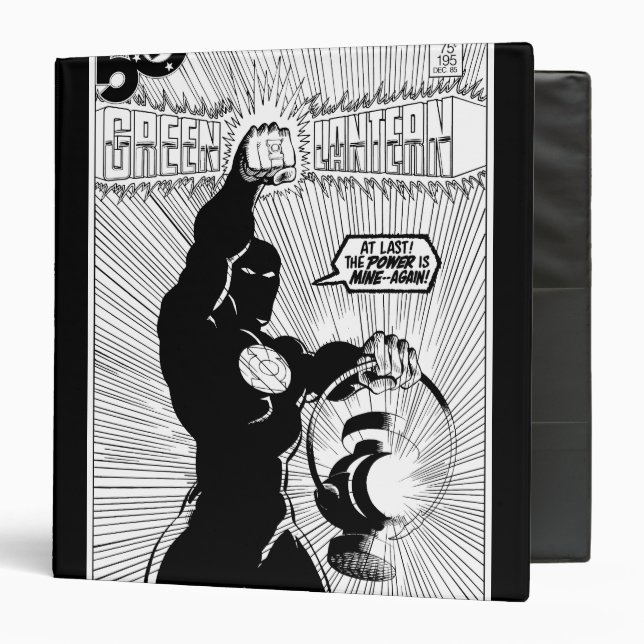 Green Lantern - Glowing Lantern, Black and White Binder (Front/Inside)