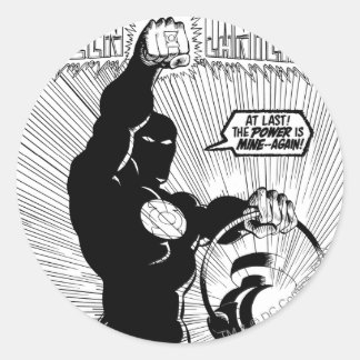 Green Lantern - Glowing Lantern, Black and White Classic Round Sticker