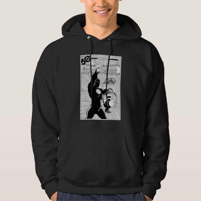 Green Lantern - Glowing Lantern, Black and White Hoodie (Front)