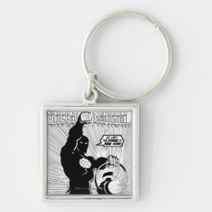Green Lantern - Glowing Lantern, Black and White Keychain