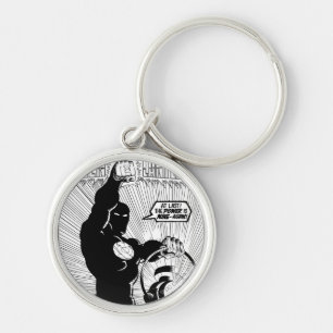 Green Lantern - Glowing Lantern, Black and White Keychain