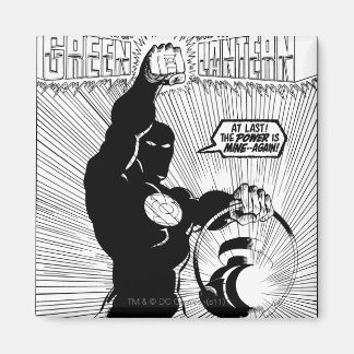Green Lantern - Glowing Lantern, Black and White Magnet