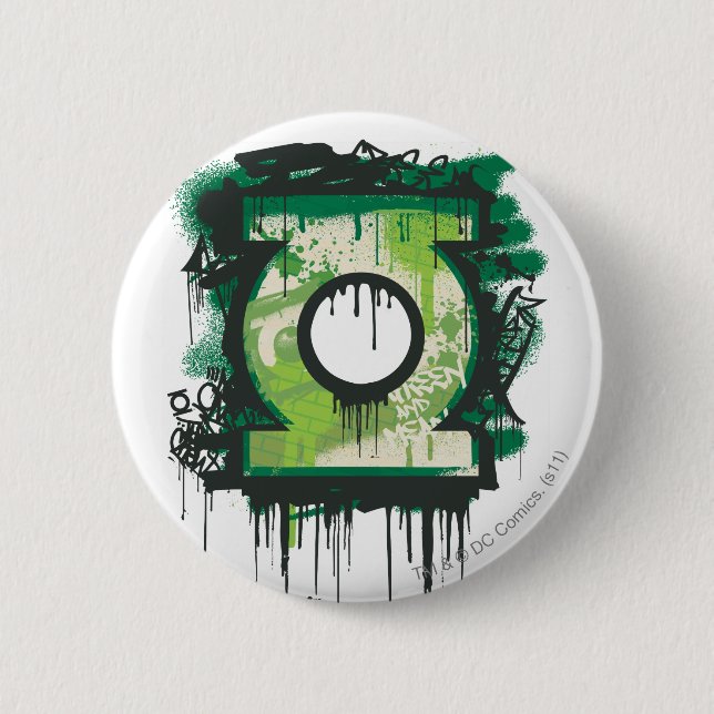 Green Lantern Graffiti Symbol 2 Inch Round Button (Front)