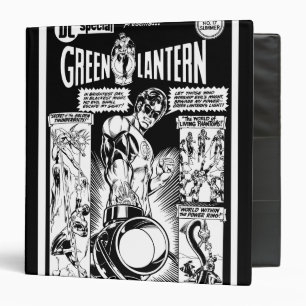 Green Lantern - Green Shaded Comic, Black and Whi Binder