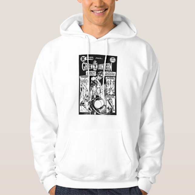 Green Lantern  - Green Shaded Comic, Black and Whi Hoodie (Front)