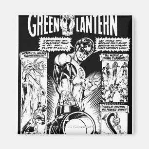 Green Lantern - Green Shaded Comic, Black Magnet