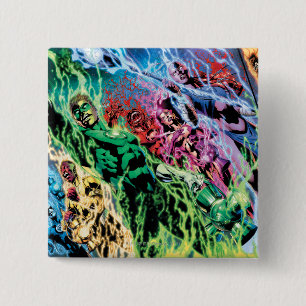 Green Lantern Group - Colour 2 Inch Square Button