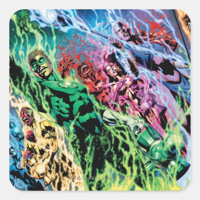 Green Lantern Group - Colour Square Sticker (Front)