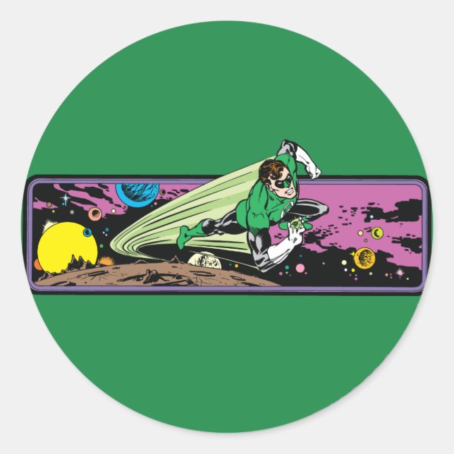 Green Lantern in Space Classic Round Sticker (Front)