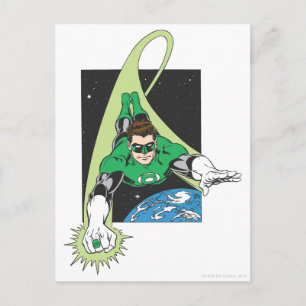 Green Lantern in Space Postcard