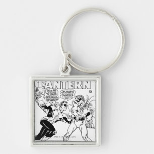 Green Lantern in the ring, Black and White Keychain