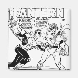 Green Lantern in the ring, Black and White Magnet