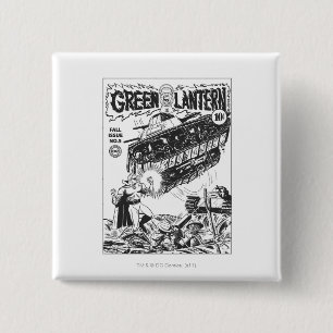 Green Lantern in the trenches, Black and White 2 Inch Square Button