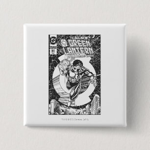 Green Lantern - It all begins here, Black and Whit 2 Inch Square Button