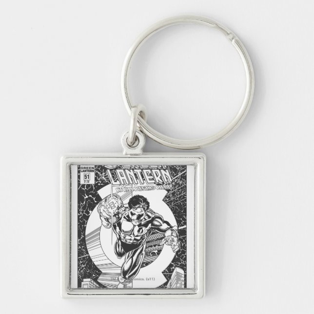 Green Lantern - It all begins here, Black and Whit Keychain (Front)