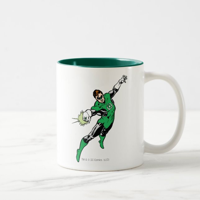 Green Lantern Jump Two-Tone Coffee Mug (Right)