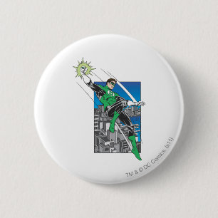 Green Lantern Lands in City 2 Inch Round Button