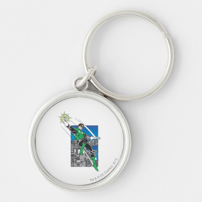 Green Lantern Lands in City Keychain (Front)