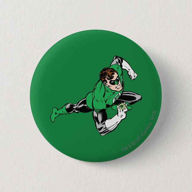Green Lantern Leap Right 2 Inch Round Button (Front)